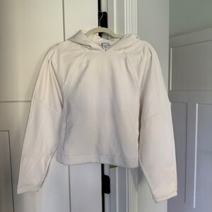 Athleta Get Set Sweater Medium Sweater Thick Hoodie Creme White Active Women's